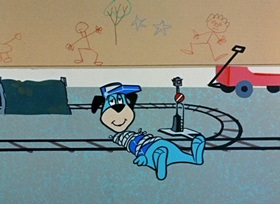 Screenshots from the 1959 Hanna-Barbera cartoon Hookey Daze