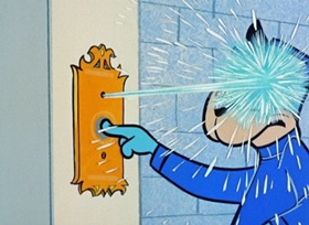 Screenshots from the 1959 Hanna-Barbera cartoon Hookey Daze