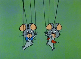 Screenshots from the 1959 Hanna-Barbera cartoon Puppet Pals