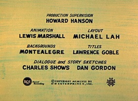 Screenshots from the 1959 Hanna-Barbera cartoon Puppet Pals