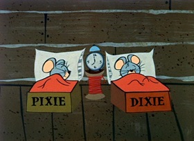 Screenshots from the 1959 Hanna-Barbera cartoon Puppet Pals