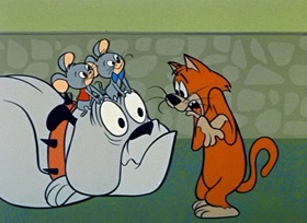 Screenshots from the 1959 Hanna-Barbera cartoon Puppet Pals