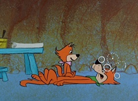 Screenshots from the 1959 Hanna-Barbera cartoon Sheep-Shape Sheepherder