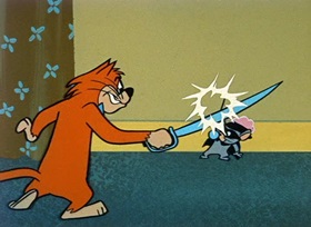 Screenshots from the 1959 Hanna-Barbera cartoon Mark of the Mouse