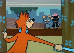Screenshots from the 1959 Hanna-Barbera cartoon Mark of the Mouse