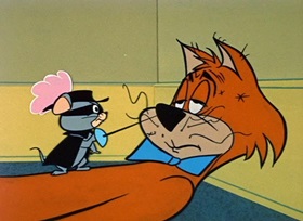 Screenshots from the 1959 Hanna-Barbera cartoon Mark of the Mouse