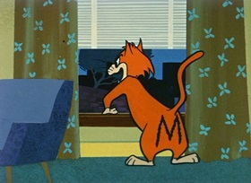 Screenshots from the 1959 Hanna-Barbera cartoon Mark of the Mouse
