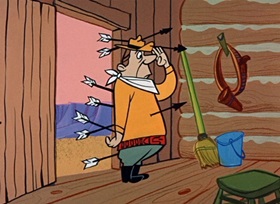 Screenshots from the 1959 Hanna-Barbera cartoon Hokum Smokum