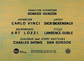 Screenshots from the 1959 Hanna-Barbera cartoon Bird House Blues