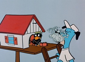 Screenshots from the 1959 Hanna-Barbera cartoon Bird House Blues