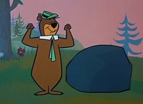 Screenshots from the 1959 Hanna-Barbera cartoon Prize Fight Fright