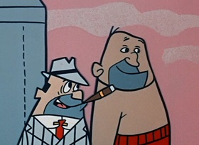 Screenshots from the 1959 Hanna-Barbera cartoon Prize Fight Fright
