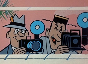 Screenshots from the 1959 Hanna-Barbera cartoon Prize Fight Fright