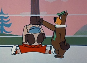 Screenshots from the 1959 Hanna-Barbera cartoon Prize Fight Fright