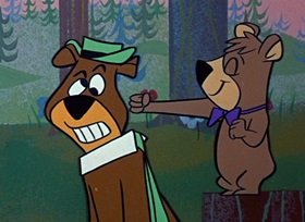 Screenshots from the 1959 Hanna-Barbera cartoon Prize Fight Fright