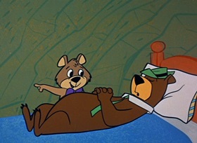 Screenshots from the 1959 Hanna-Barbera cartoon Prize Fight Fright