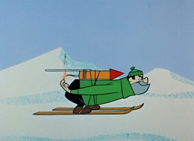 Screenshots from the 1959 Hanna-Barbera cartoon Ski Champ Chump
