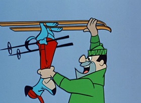 Screenshots from the 1959 Hanna-Barbera cartoon Ski Champ Chump