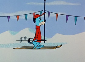 Screenshots from the 1959 Hanna-Barbera cartoon Ski Champ Chump