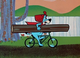 Screenshots from the 1959 Hanna-Barbera cartoon Little Red Riding Huck
