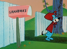 Screenshots from the 1959 Hanna-Barbera cartoon Little Red Riding Huck