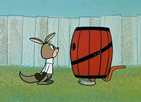 Screenshots from the 1959 Hanna-Barbera cartoon Boxing Buddy