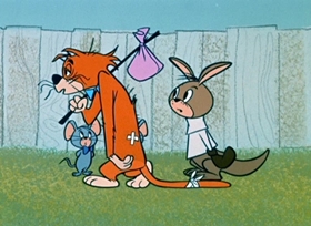 Screenshots from the 1959 Hanna-Barbera cartoon Boxing Buddy