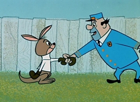 Screenshots from the 1959 Hanna-Barbera cartoon Boxing Buddy