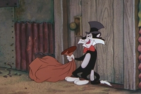 Screenshots from the 1960 Walter Lantz cartoon Witty Kitty