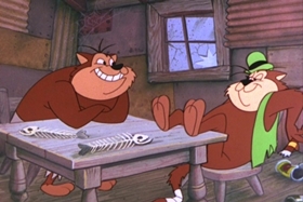 Screenshots from the 1960 Walter Lantz cartoon Witty Kitty