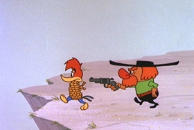 Screenshots from the 1960 Walter Lantz cartoon Pistol-Packin