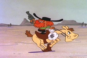 Screenshots from the 1960 Walter Lantz cartoon Pistol-Packin