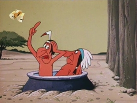 Screenshots from the 1960 Walter Lantz cartoon Heap Big Hepcat
