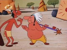Screenshots from the 1960 Walter Lantz cartoon Heap Big Hepcat