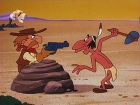 Screenshots from the 1960 Walter Lantz cartoon Heap Big Hepcat