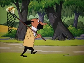 Screenshots from the 1960 Walter Lantz cartoon How To Stuff a Woodpecker