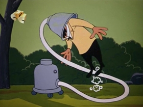 Screenshots from the 1960 Walter Lantz cartoon How To Stuff a Woodpecker