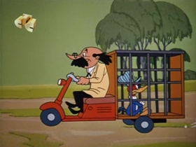 Screenshots from the 1960 Walter Lantz cartoon How To Stuff a Woodpecker