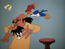 Screenshots from the 1960 Walter Lantz cartoon How To Stuff a Woodpecker