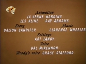 Screenshots from the 1960 Walter Lantz cartoon How To Stuff a Woodpecker