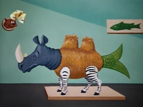 Screenshots from the 1960 Walter Lantz cartoon How To Stuff a Woodpecker