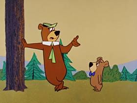 Screenshots from the 1960 Hanna-Barbera cartoon Bewitched Bear