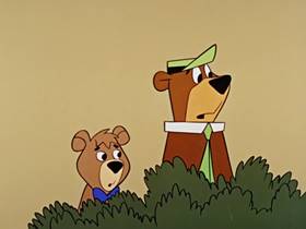 Screenshots from the 1960 Hanna-Barbera cartoon Bewitched Bear