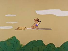 Screenshots from the 1960 Hanna-Barbera cartoon Bewitched Bear