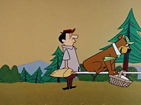 Screenshots from the 1960 Hanna-Barbera cartoon Bewitched Bear