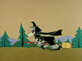 Screenshots from the 1960 Hanna-Barbera cartoon Bewitched Bear
