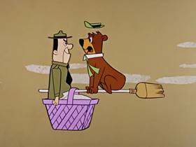 Screenshots from the 1960 Hanna-Barbera cartoon Bewitched Bear
