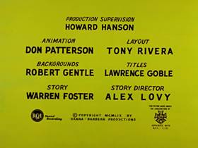 Screenshots from the 1960 Hanna-Barbera cartoon Bewitched Bear