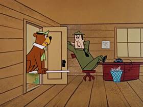 Screenshots from the 1960 Hanna-Barbera cartoon Bewitched Bear