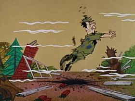 Screenshots from the 1960 Hanna-Barbera cartoon Bewitched Bear